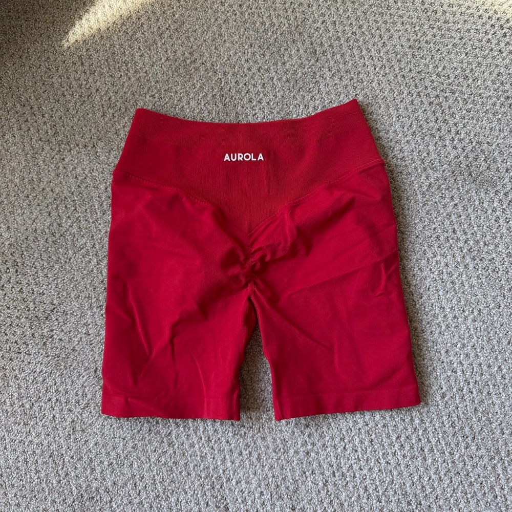 AUROLA Women's Red Athletic Shorts